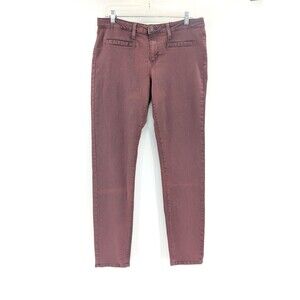 Just Black Wine Red Straight Skinny Stretch Mid Rise Jeans USA Size 12 32"x29"